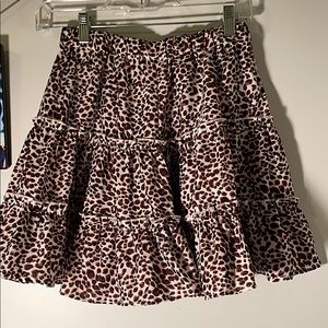 Cheetah Print Flare Skirt